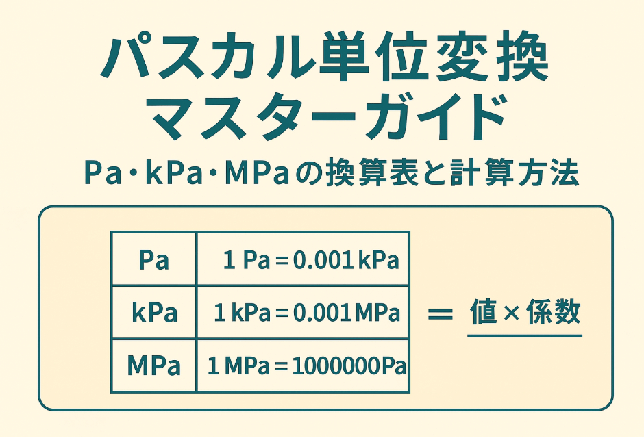 パスカル単位変換マスターガイド - Pa・kPa・MPaの換算表と計算方法